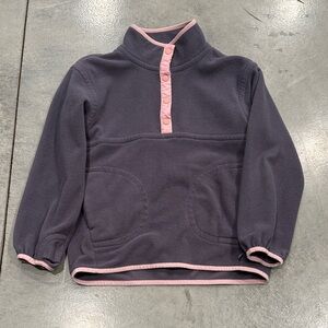 Athleta Kids Fleece Pullover - Dark Purple with Pink Trim